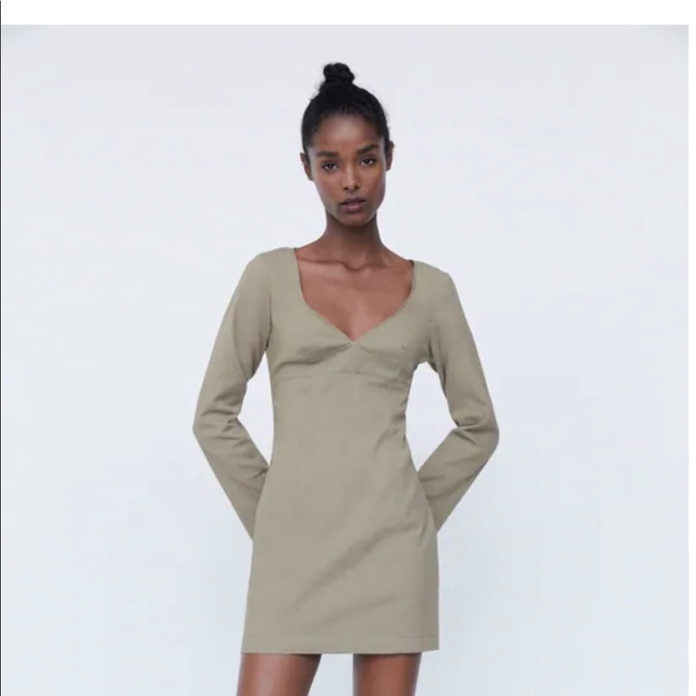 NWT! Zara olive green dress size:medium